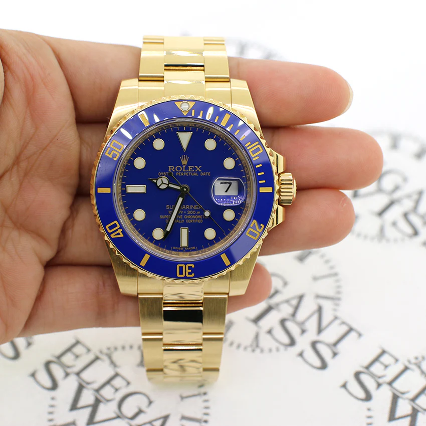 Rolex Submariner Date 40mm Yellow Gold Blue Ceramic Bezel/Dial Watch 116618 - Image 7