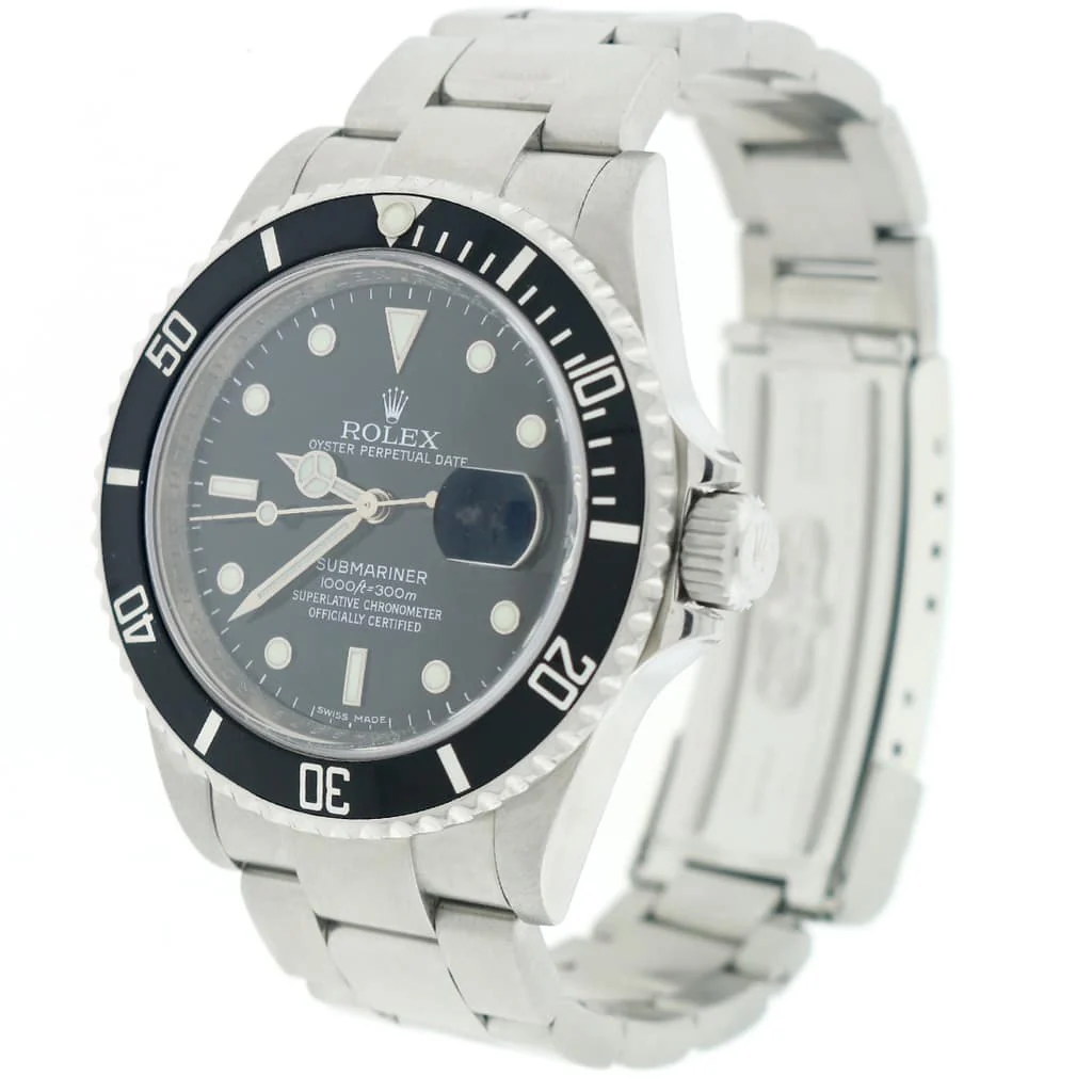 Rolex Submariner Date Black Dial 40MM Automatic Stainless Steel Mens Oyster Watch 16610 - Image 5