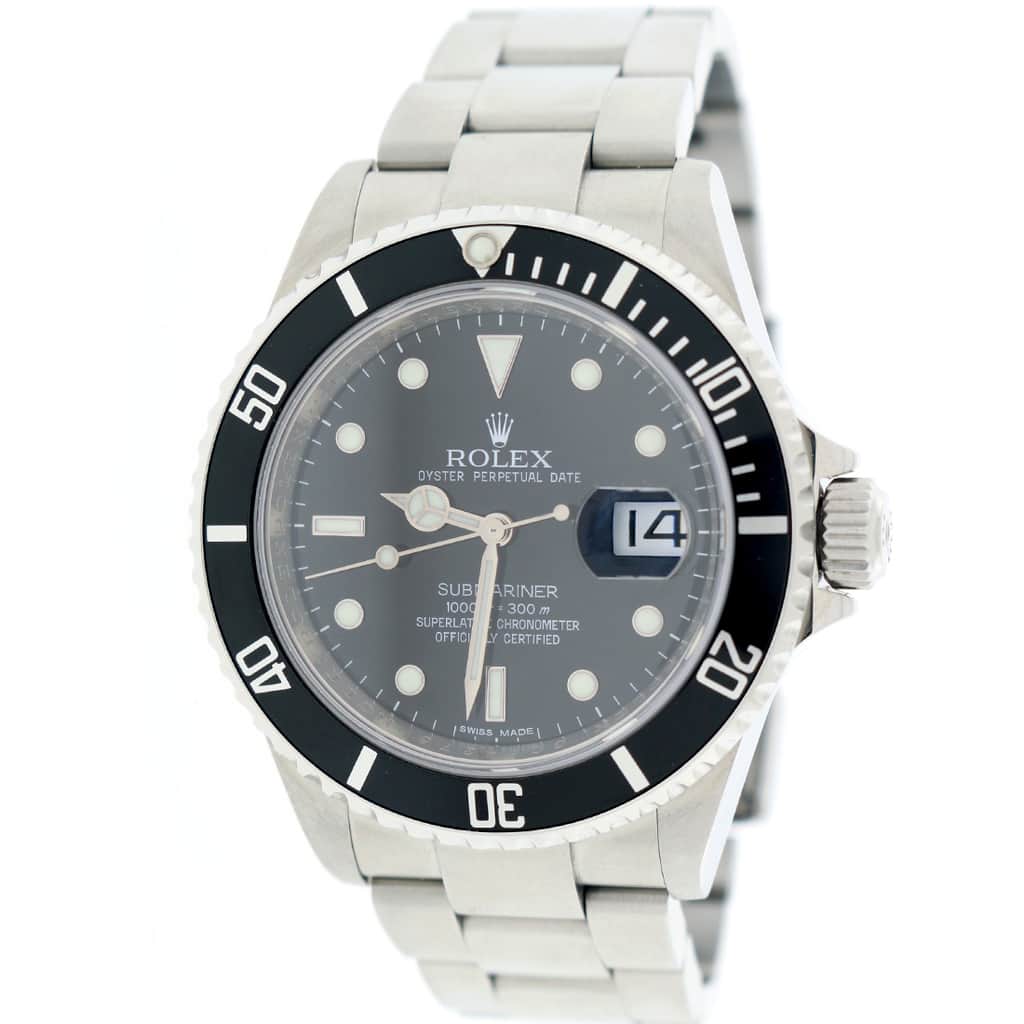 Rolex Submariner Date Black Dial 40MM Automatic Stainless Steel Mens Oyster Watch 16610T