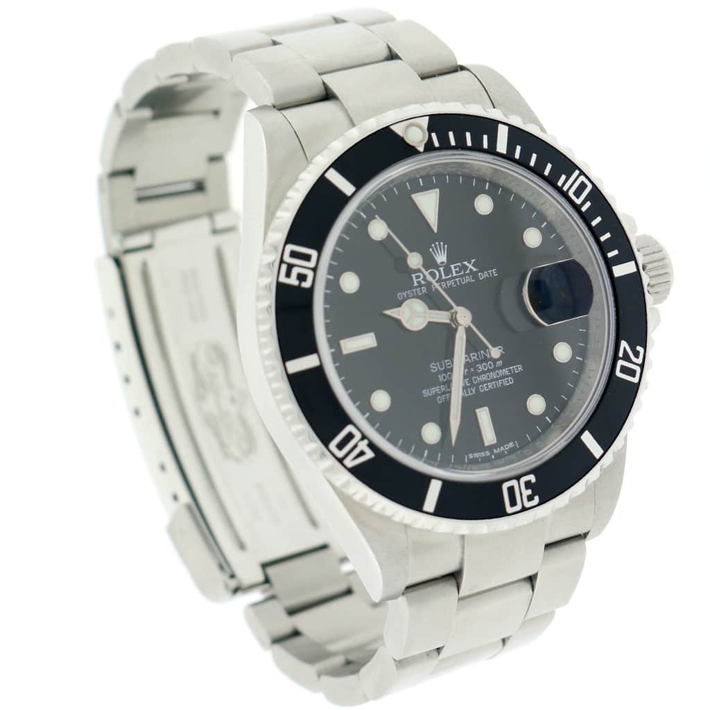 Rolex Submariner Date Black Dial 40MM Automatic Stainless Steel Mens Oyster Watch 16610T - Image 5