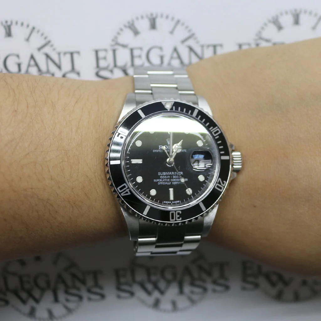 Rolex Submariner Date Black Dial 40MM Automatic Stainless Steel Mens Oyster Watch 16610T - Image 6