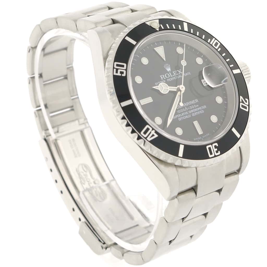 Rolex Submariner Date Black Dial 40MM Automatic Stainless Steel Oyster Mens Watch 16610 - Image 3