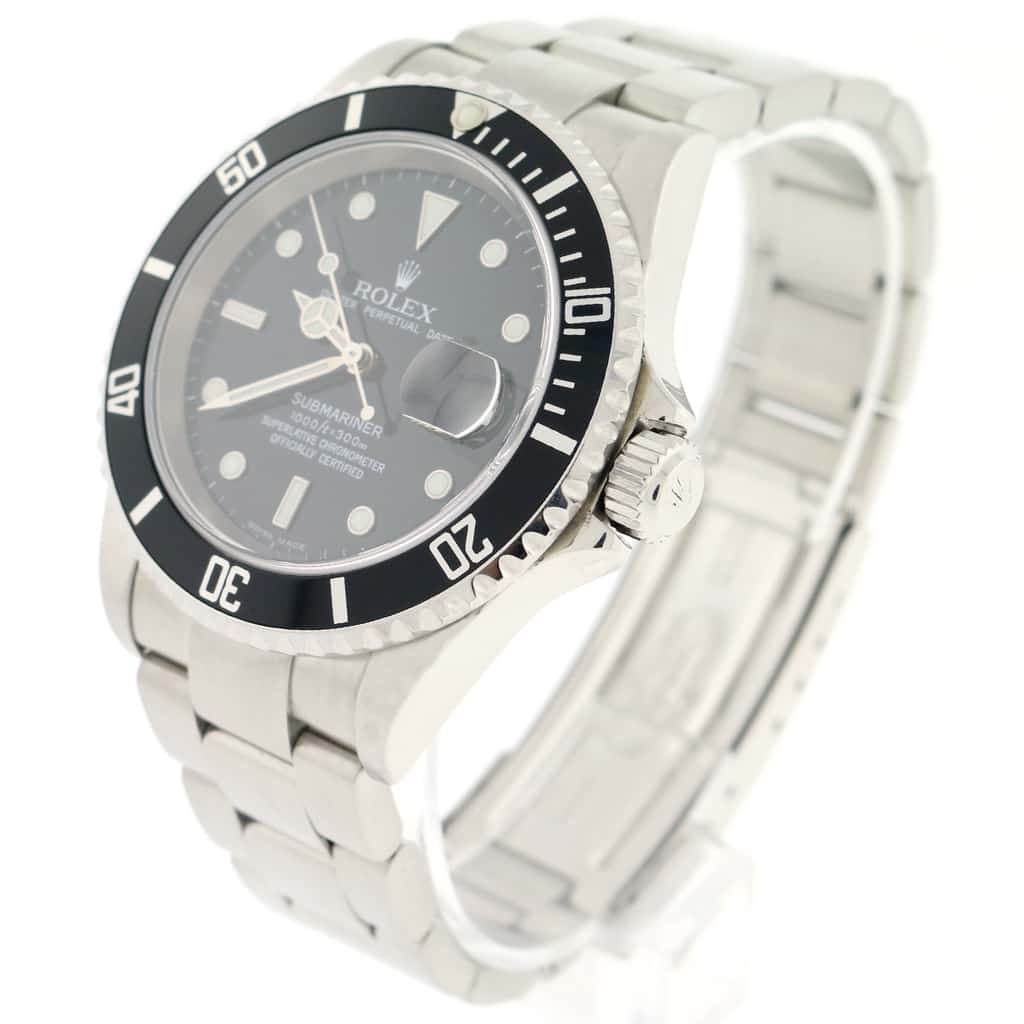 Rolex Submariner Date Black Dial 40MM Automatic Stainless Steel Oyster Mens Watch 16610 - Image 4
