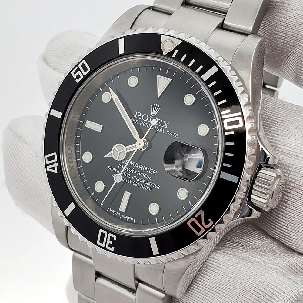 Rolex Submariner Date Engraved Rehaut 16610 40mm Steel Oyster Watch Box Papers - Image 2