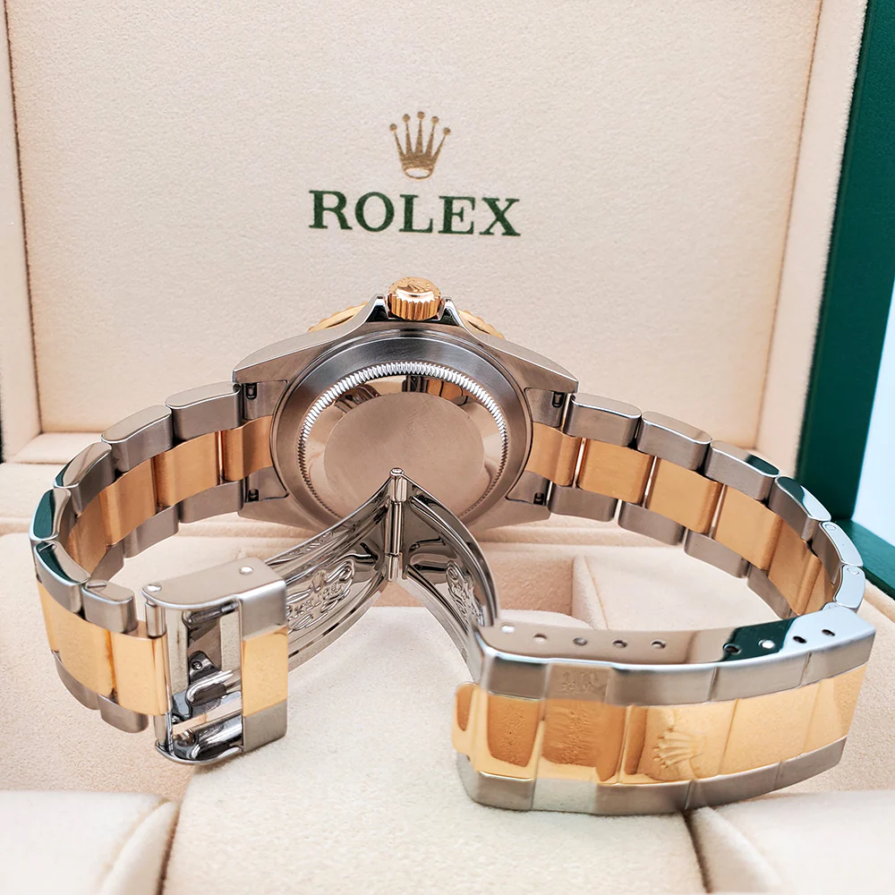 Rolex Submariner Date Engraved Rehaut 40mm Blue 2-tone Yellow Gold/Steel Watch 16613 Box Papers - Image 6