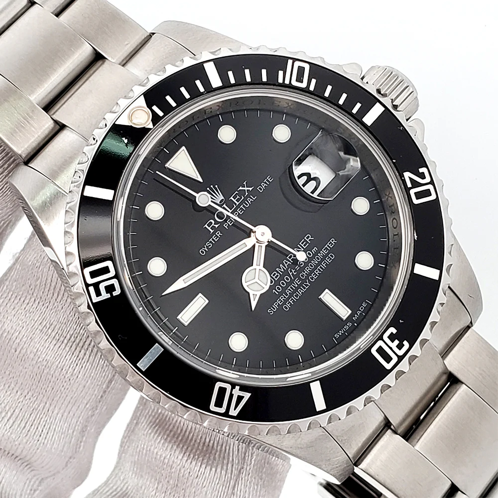 Rolex Submariner Date Engraved Rehaut 40mm Steel Oyster Watch 16610 Box/Papers/Tag - Image 2