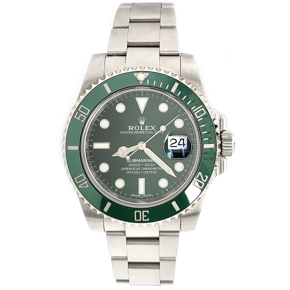 Rolex Submariner "Hulk" Green 40mm Stainless Steel Watch 116610LV Box Papers