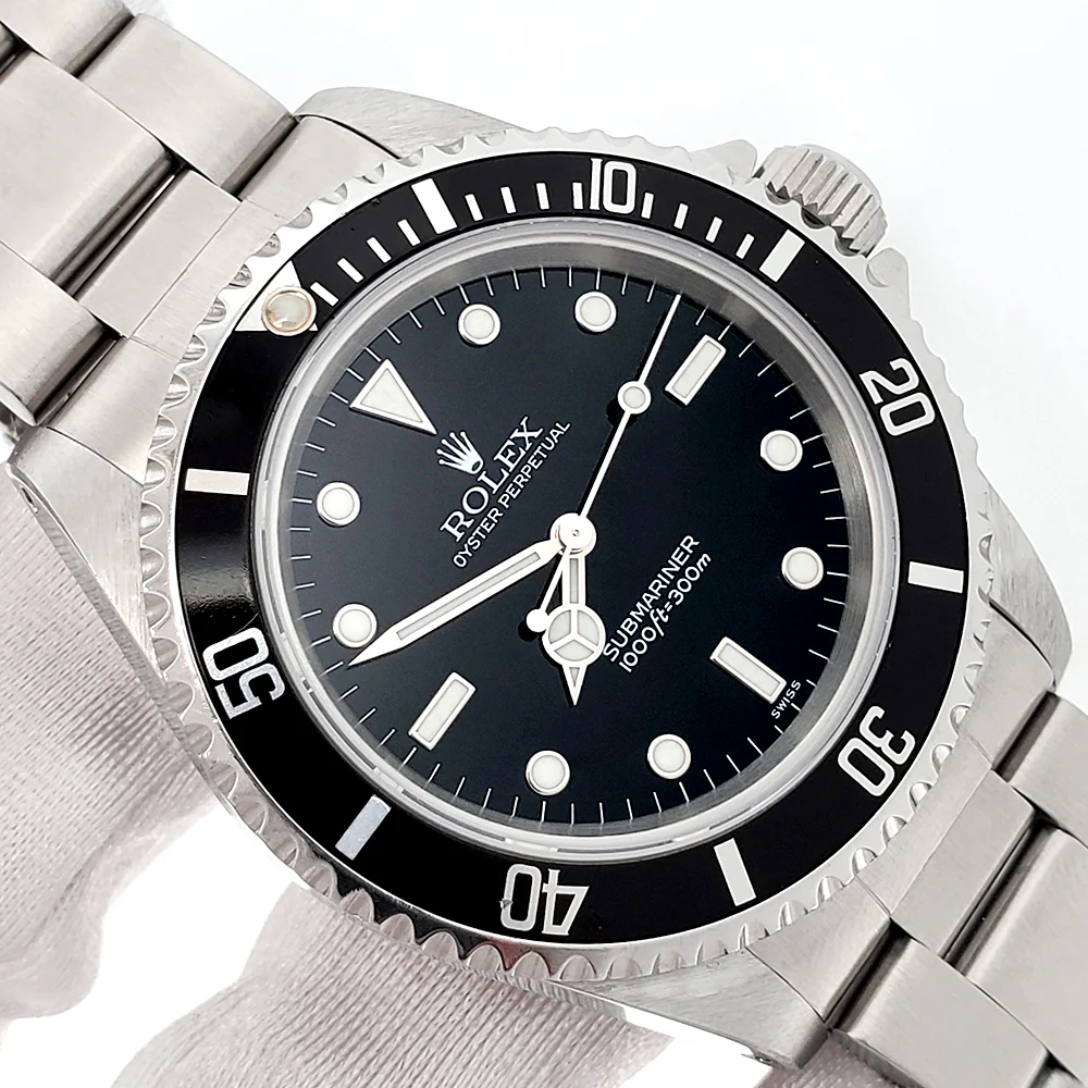 Rolex Submariner No-Date 2-Liner Black Dial Steel 40mm Watch 14060 Box Service Papers - Image 2