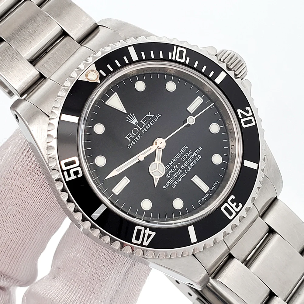 Rolex Submariner No-Date Engraved Rehaut Steel 40mm Watch 14060 Box Papers - Image 2