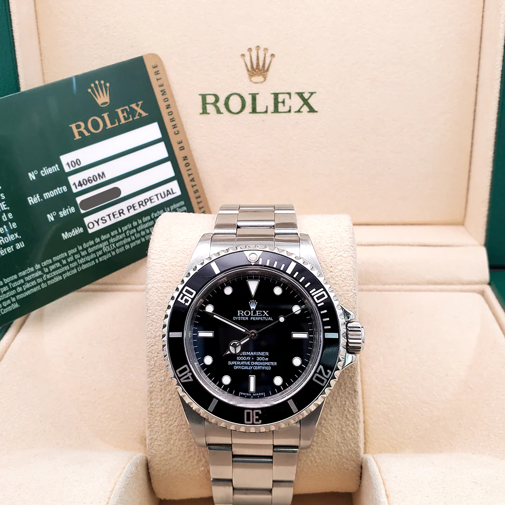Rolex Submariner No-Date Engraved Rehaut Steel 40mm Watch 14060 Box Papers - Image 3