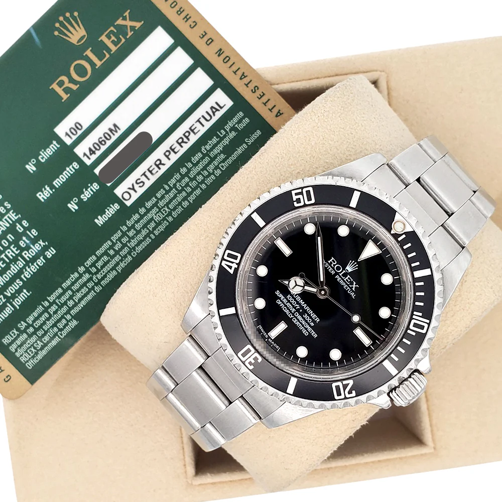 Rolex Submariner No-Date Engraved Rehaut Steel 40mm Watch 14060 Box Papers - Image 4