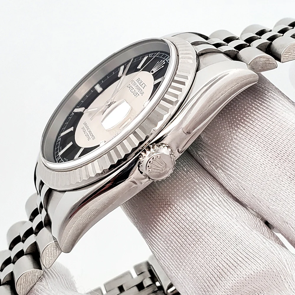 Rolex Tuxedo Dial Datejust White Gold Bezel 36mm Steel Watch 116234 Box/Apr - Image 3
