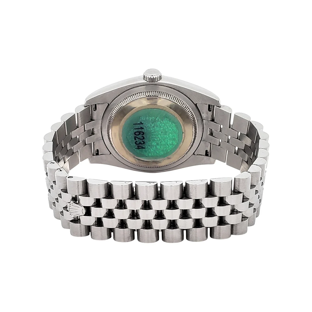 Rolex Tuxedo Dial Datejust White Gold Bezel 36mm Steel Watch 116234 Box Papers - Image 6