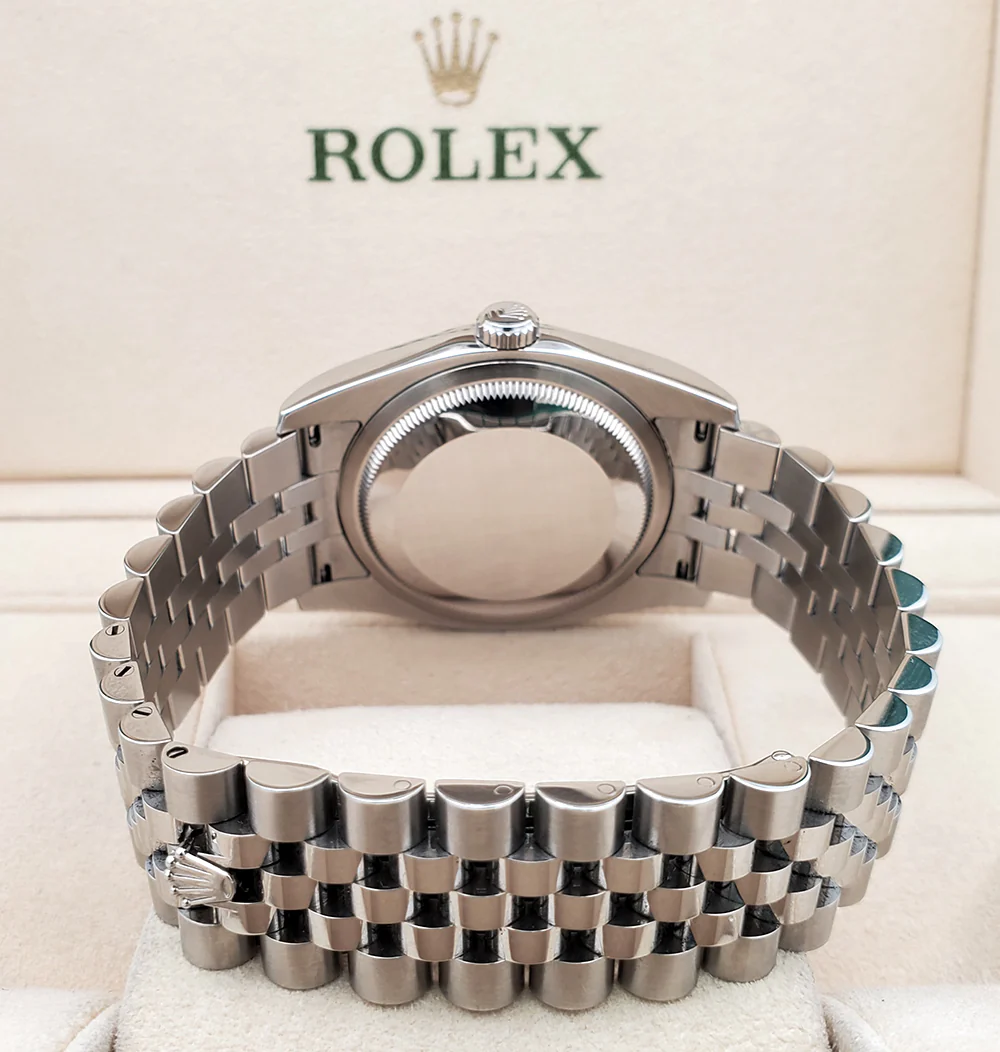 Rolex Tuxedo Dial Datejust White Gold Bezel 36mm Steel Watch 116234 Box Papers - Image 6