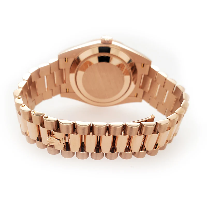 Rolex Unworn Rose Gold President Day-Date 40mm Factory Diamond Bezel/Olive Green Bevelled Roman Dial 228345RBR OGRP Watch 2021 Box Papers - Image 5