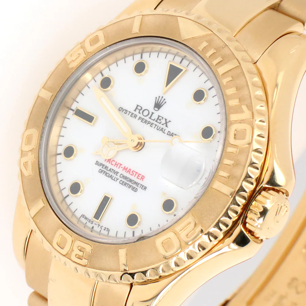 Rolex Yacht-Master 35mm White Dial Yellow Gold Watch 68628 - Image 3