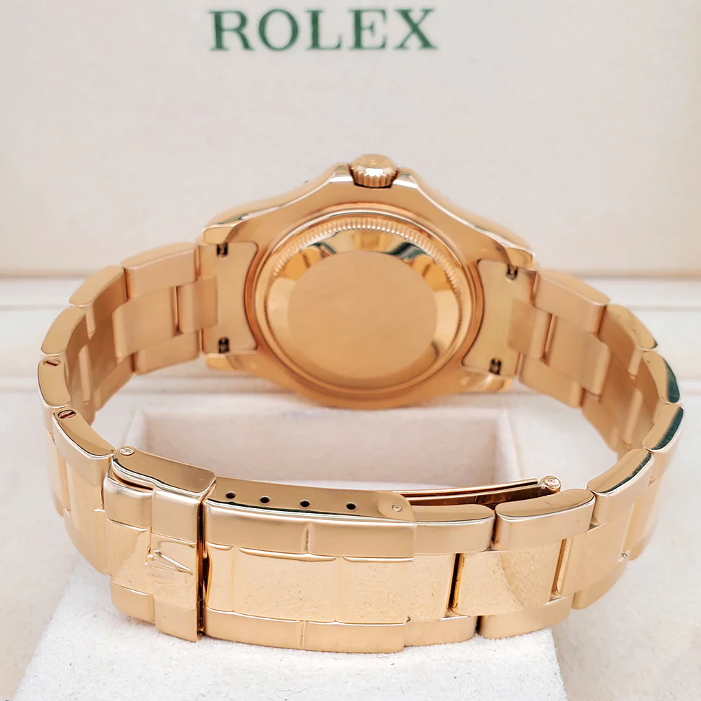 Rolex Yacht-Master 35mm Yellow Gold Blue Dial Oyster Watch 68628 Box Papers - Image 5