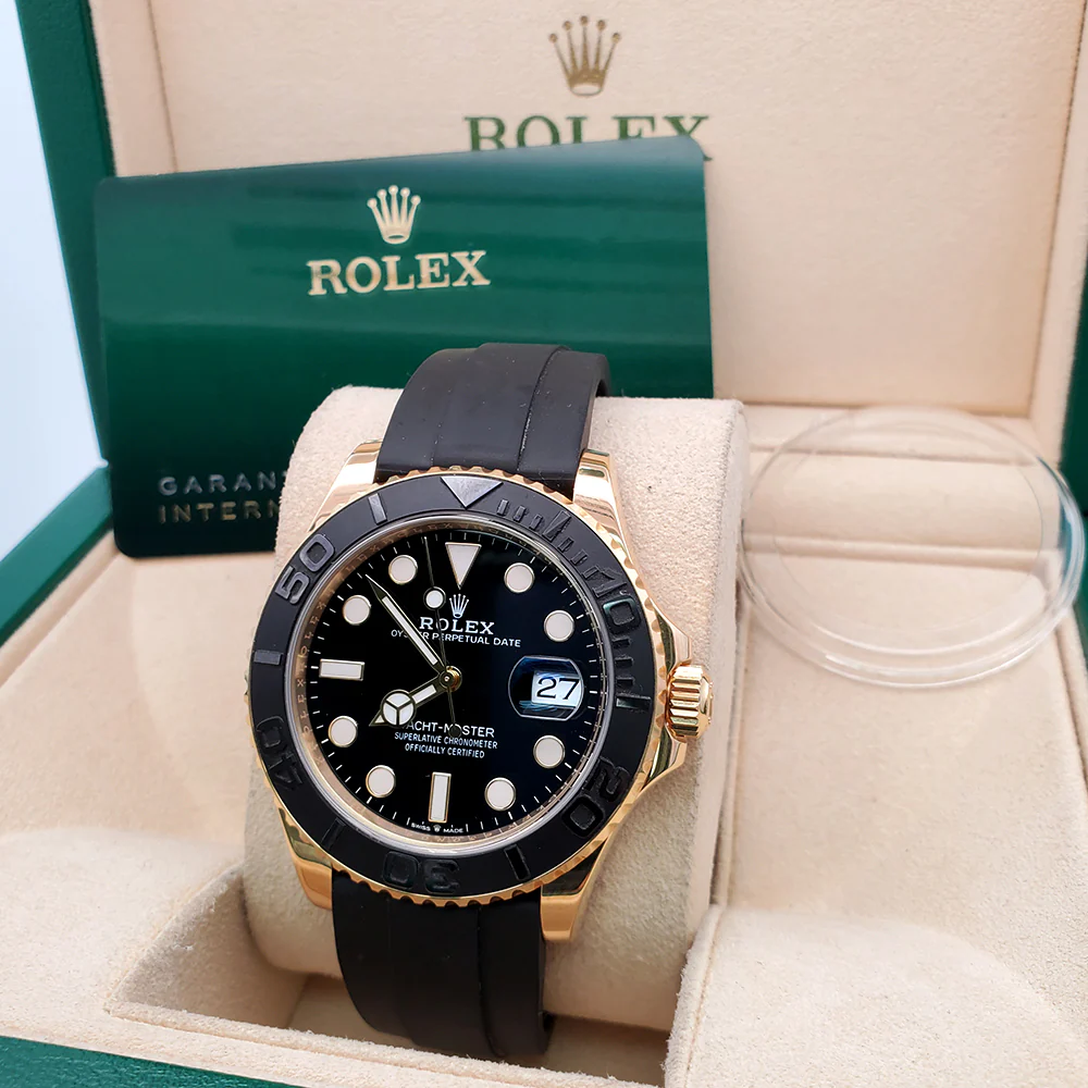 Rolex Yacht-Master 42mm 226658 Black Dial Oysterflex Strap Yellow Gold Watch 2023 Box Papers - Image 2
