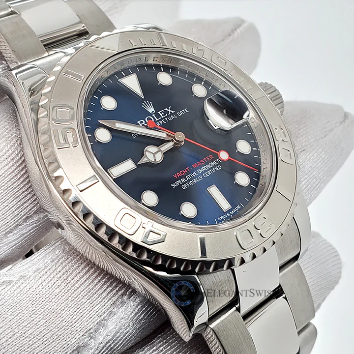 Rolex Yacht-Master 40mm Blue Dial/Platinum Bezel/Steel Oyster Watch 116622 Box Papers - Image 6