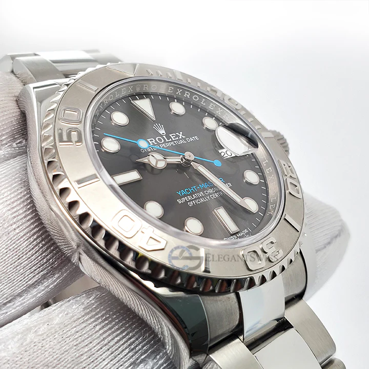 Rolex Yacht-Master 40mm Dark Rhodium Dial/Platinum Bezel/Steel Oyster Watch 116622 Box Papers - Image 6