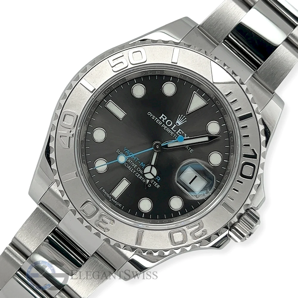 Rolex Yacht-Master 40mm Dark Rhodium Dial/Platinum Bezel/Steel Oyster Watch 116622 Box Papers 2019