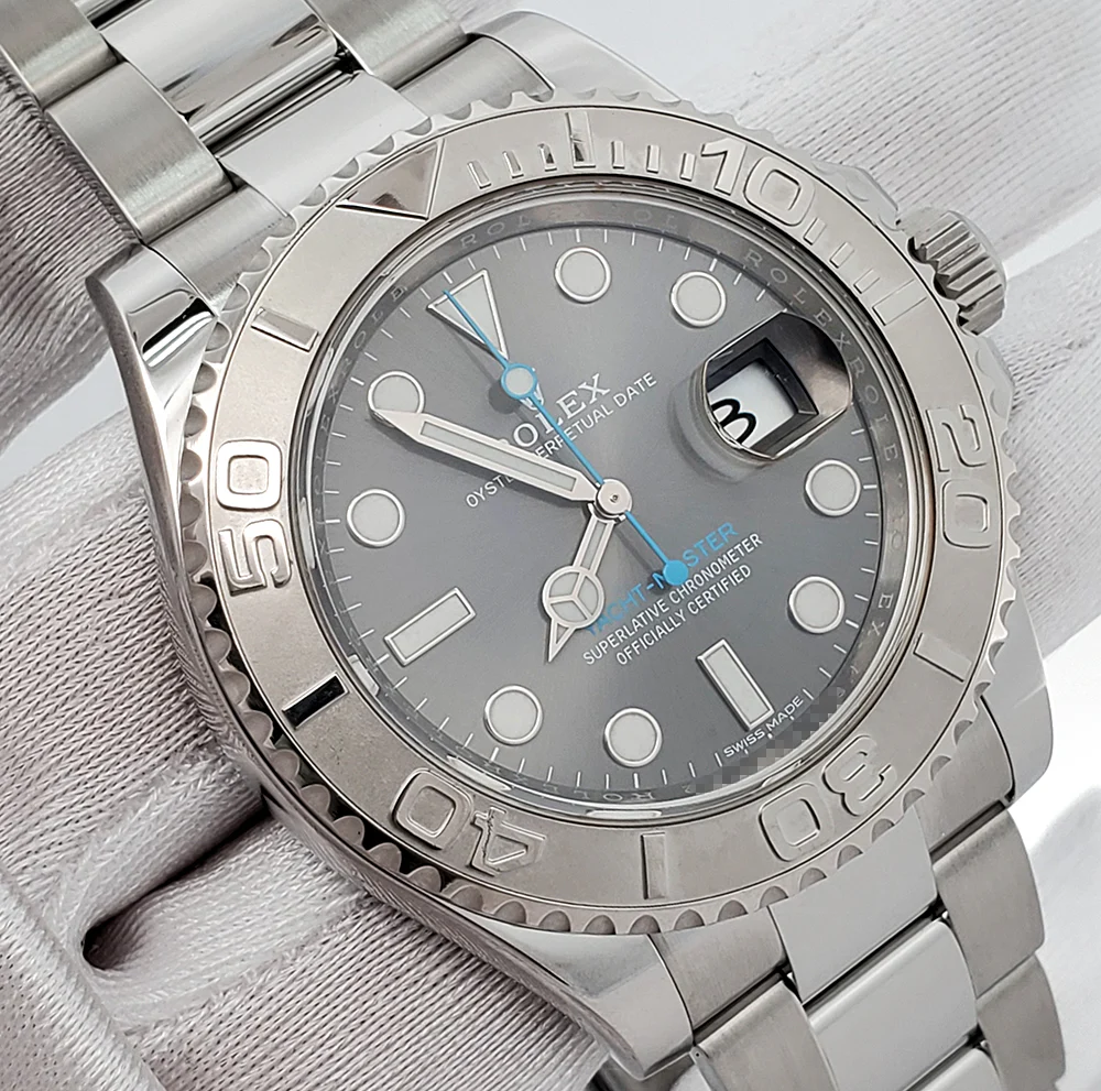 Rolex Yacht-Master 40mm Dark Rhodium Platinum Bezel Steel Watch 116622 Box Papers - Image 3