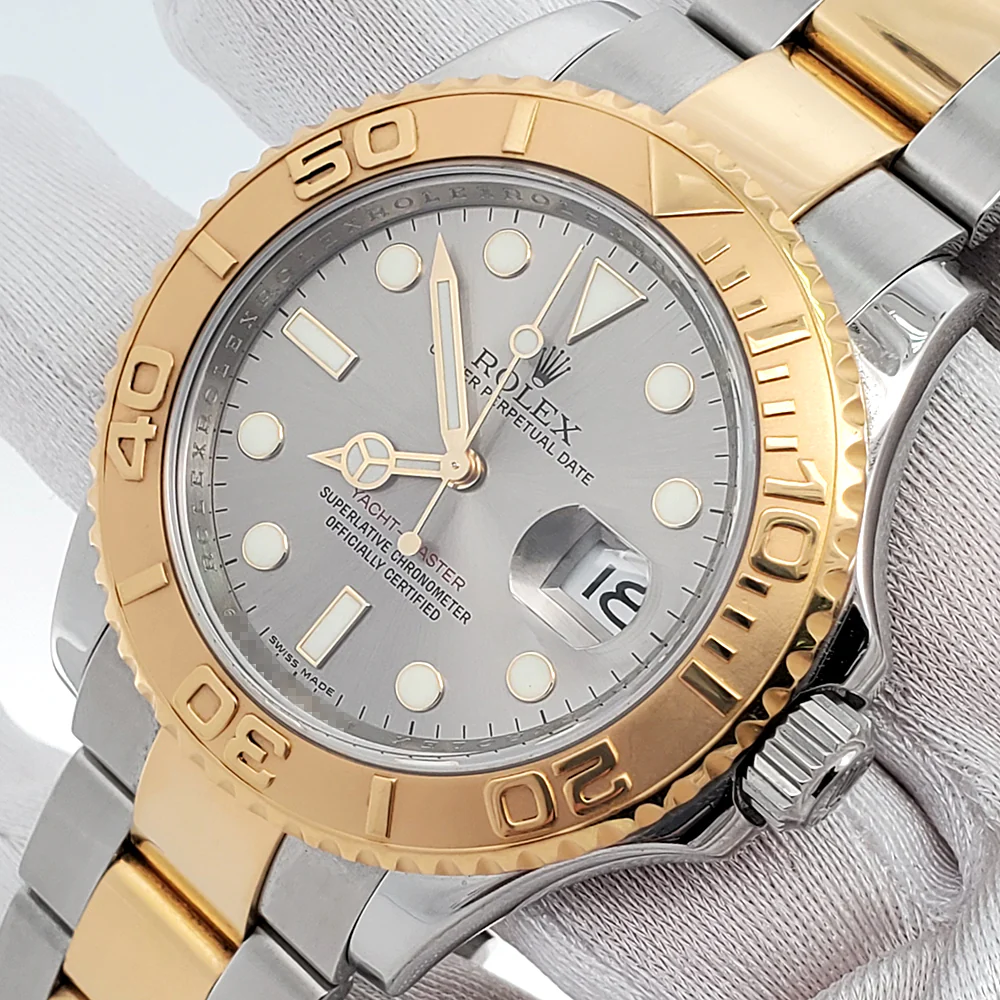 Rolex Yacht-Master 40mm Gray Slate Dial Yellow Gold/Steel Oyster 16623 Watch Box Papers - Image 2