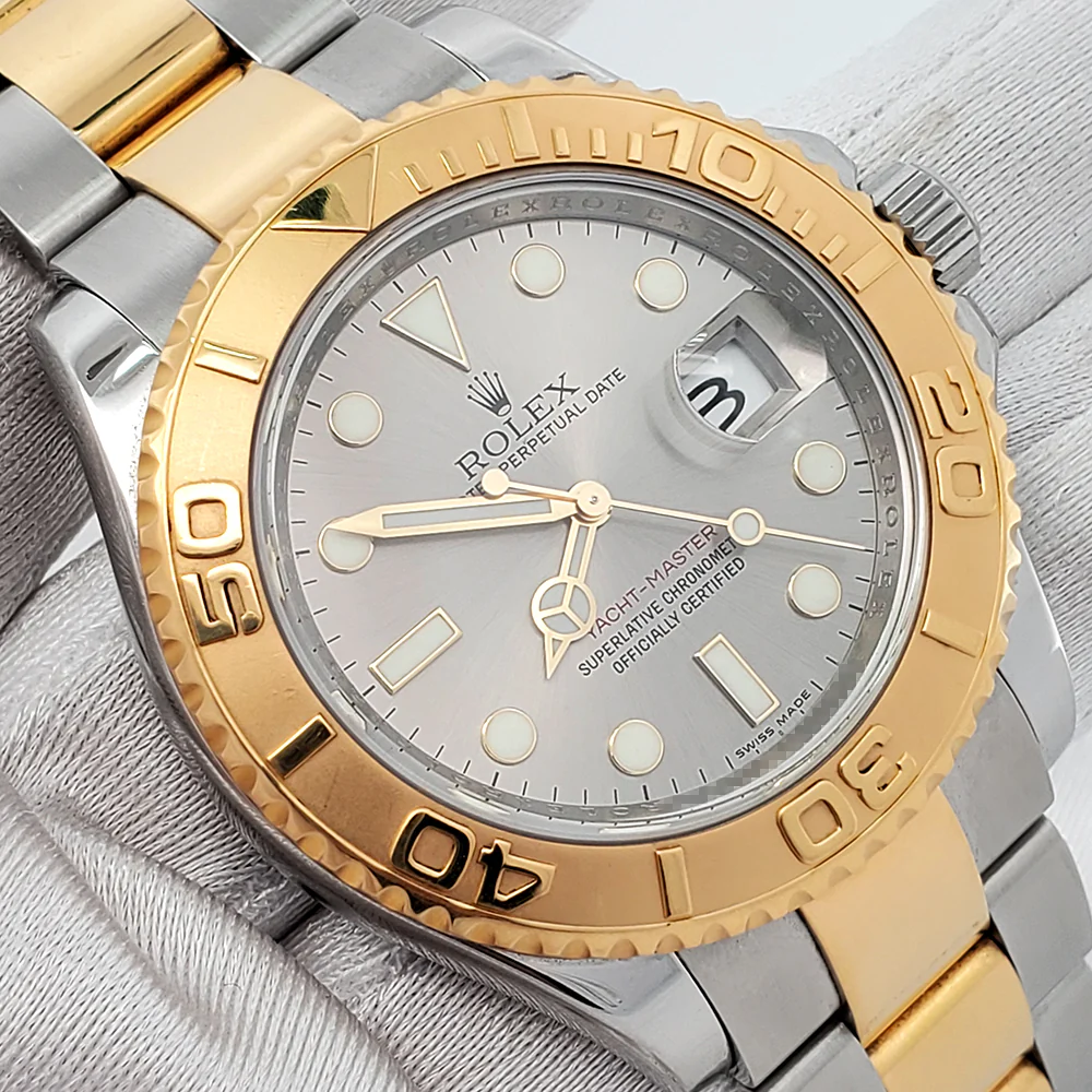 Rolex Yacht-Master 40mm Gray Slate Dial Yellow Gold/Steel Oyster 16623 Watch Box Papers - Image 3
