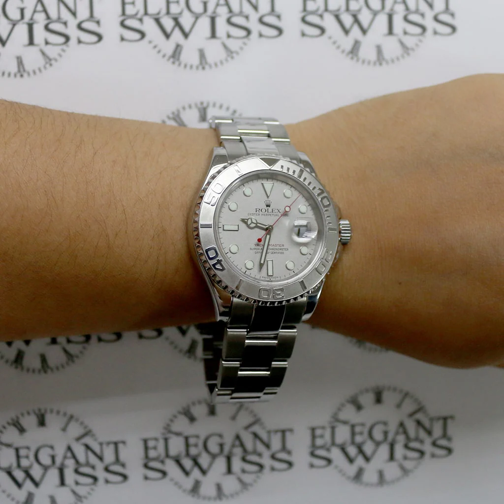 Rolex Yacht-Master 40MM Platinum Bezel Automatic Stainless Steel Mens Oyster Watch 16622 - Image 10