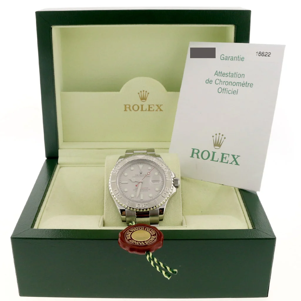 Rolex Yacht-Master 40MM Platinum Bezel Automatic Stainless Steel Mens Oyster Watch 16622 - Image 4