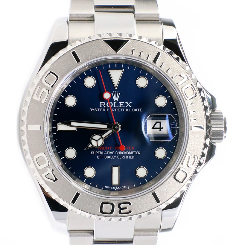 Rolex Yacht-Master 40MM Platinum Bezel/Blue Dial Stainless Steel Watch 116622 Box Papers - Image 3