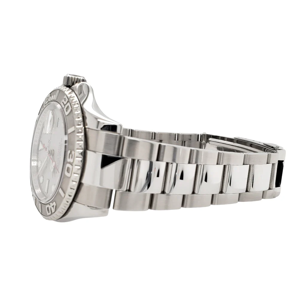 Rolex Yacht-Master 40mm Platinum Bezel Silver Dial Oyster Steel Watch 16622 Box Papers - Image 4