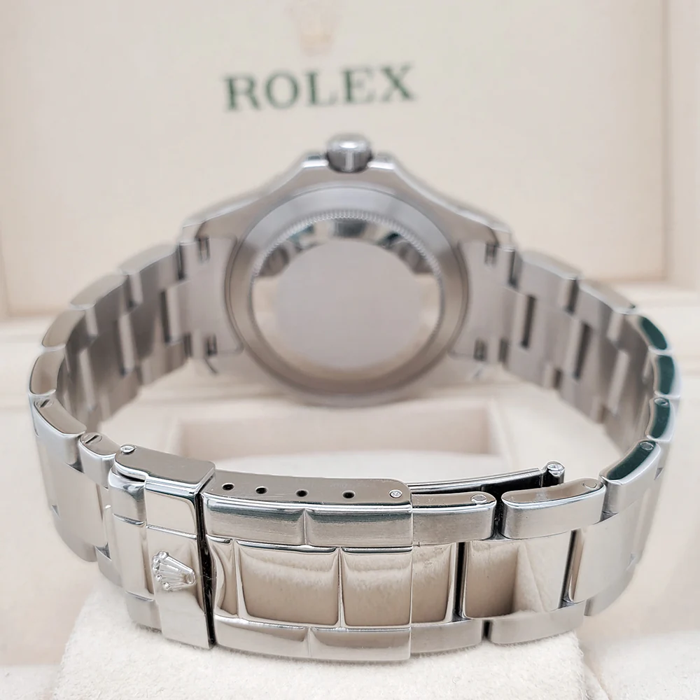 Rolex Yacht-Master 40mm Platinum Bezel Silver Dial Oyster Steel Watch 16622 Box Papers - Image 5