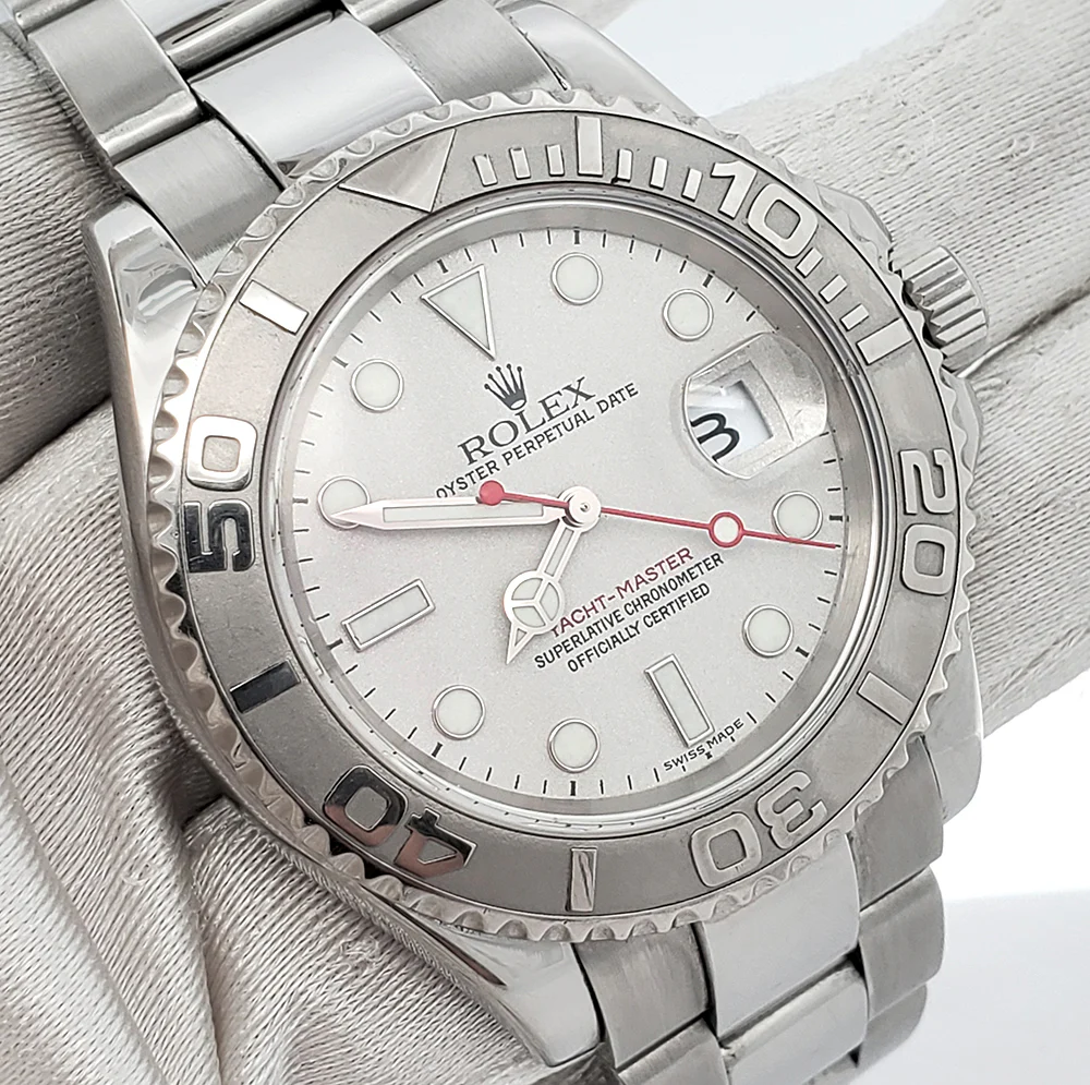 Rolex Yacht-Master 40mm Platinum Bezel Steel Watch 16622 Box Papers - Image 3