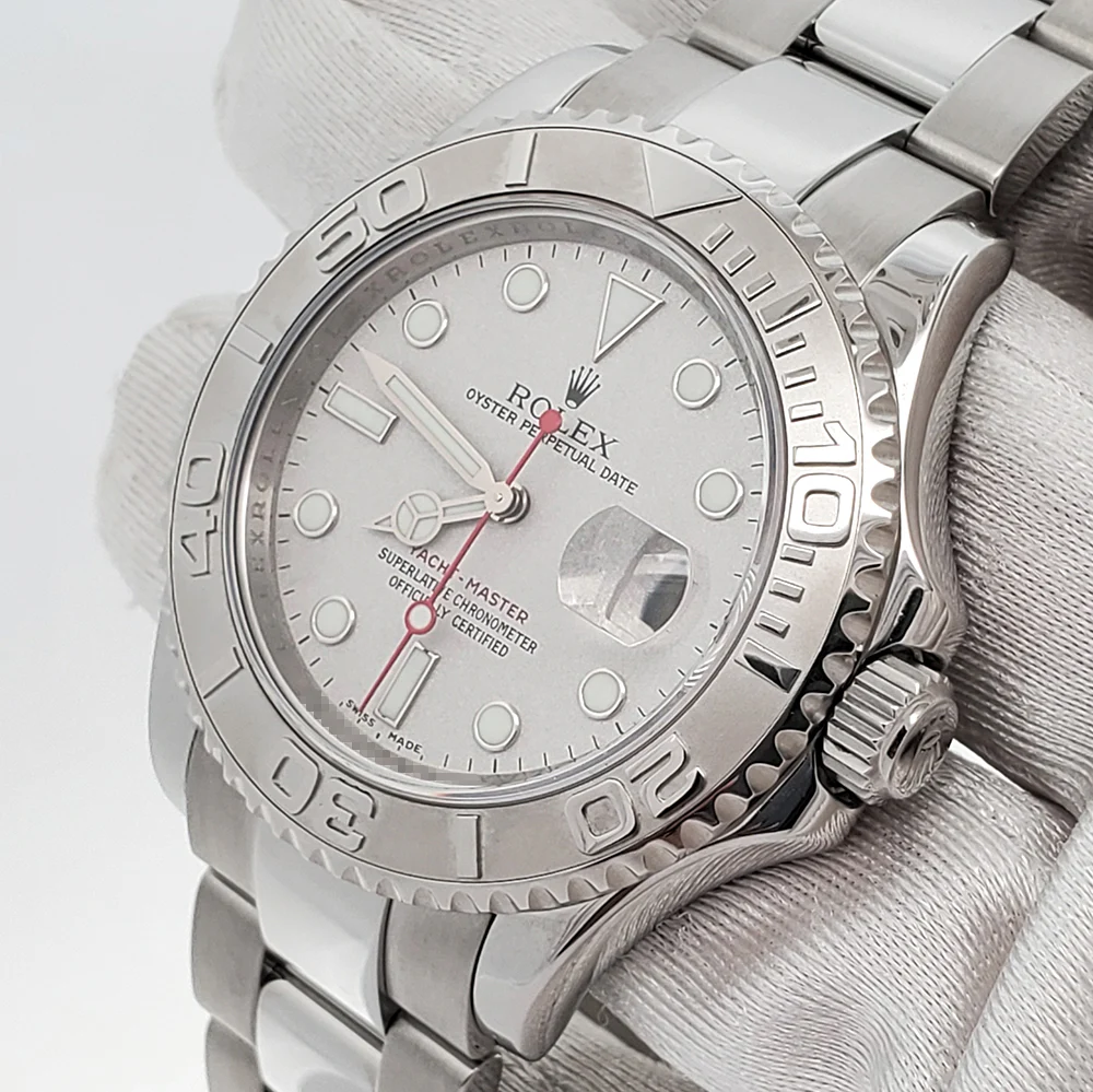 Rolex Yacht-Master 40mm Platinum Bezel Steel Watch 16622 Box Papers - Image 2