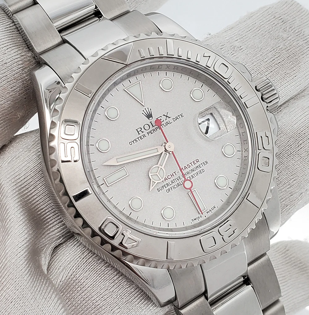Rolex Yacht-Master 40mm Platinum Bezel Steel Watch 16622 Box Papers - Image 3