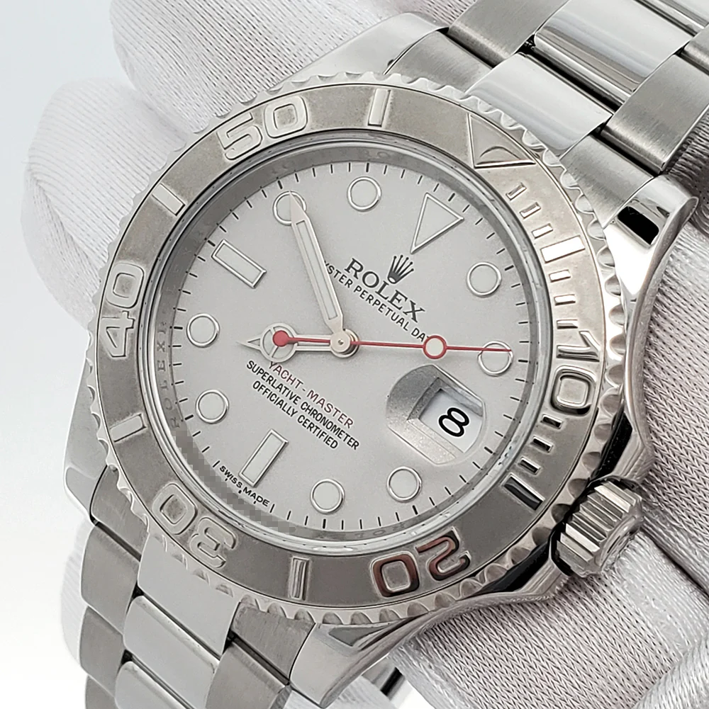 Rolex Yacht-Master 40mm Platinum Bezel Steel Watch 16622 Box Papers - Image 2