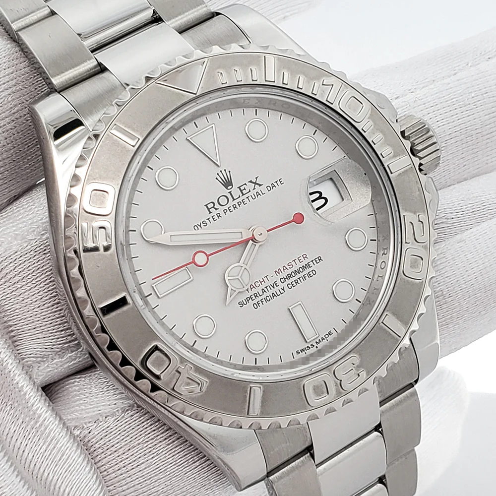 Rolex Yacht-Master 40mm Platinum Bezel Steel Watch 16622 Box Papers - Image 3