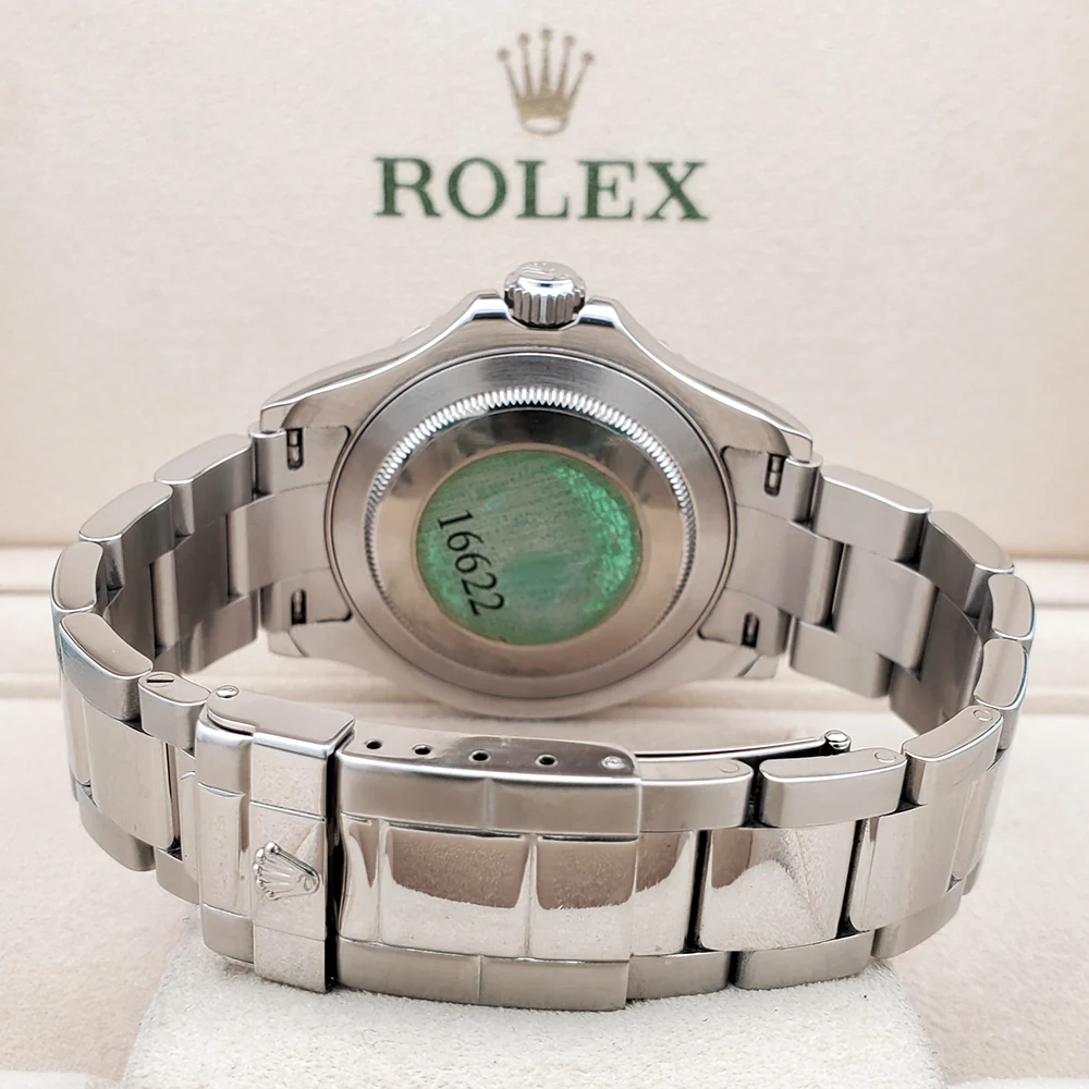 Rolex Yacht-Master 40mm Platinum Bezel Steel Watch 16622 Box Papers - Image 5