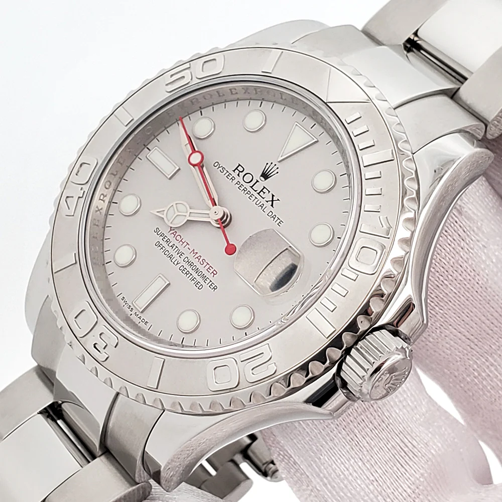 Rolex Yacht-Master 40mm Platinum Bezel Steel Watch 16622 Box Papers - Image 5
