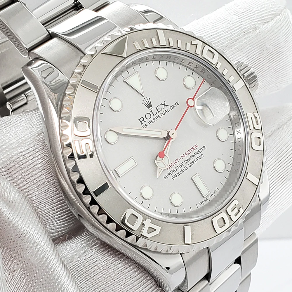 Rolex Yacht-Master 40mm Platinum Bezel Steel Watch 16622 Box Papers/Service card - Image 3