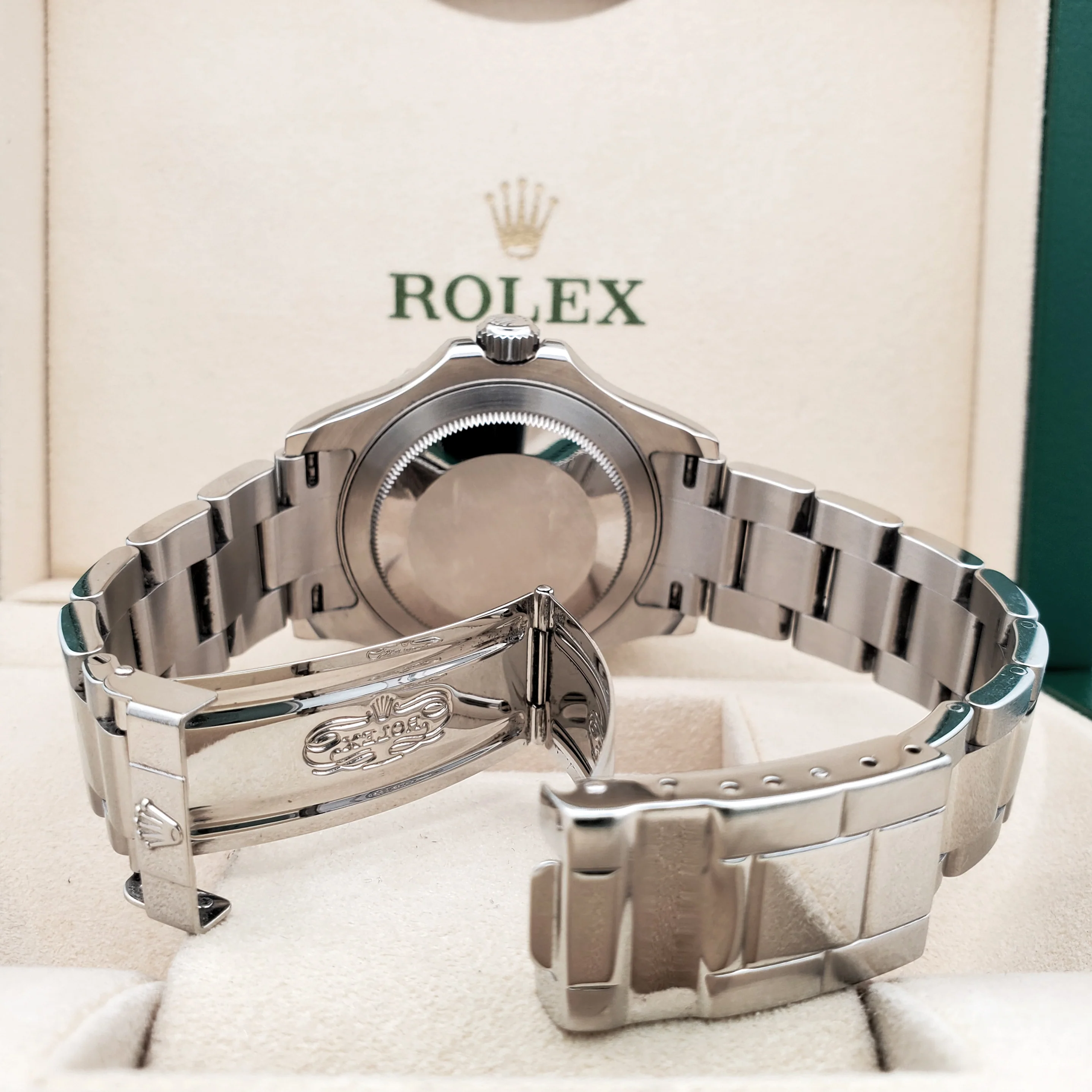 Rolex Yacht-Master 40mm Platinum Bezel Steel Watch 16622 Box Papers/Service card - Image 6