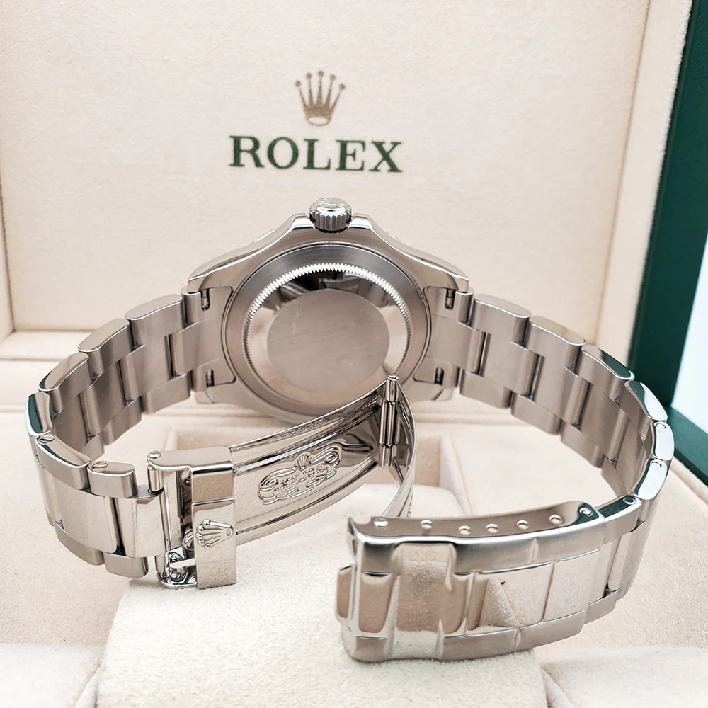Rolex Yacht-Master 40mm Platinum Bezel Steel Watch 16622 Box Papers Serviced in 2022 - Image 6
