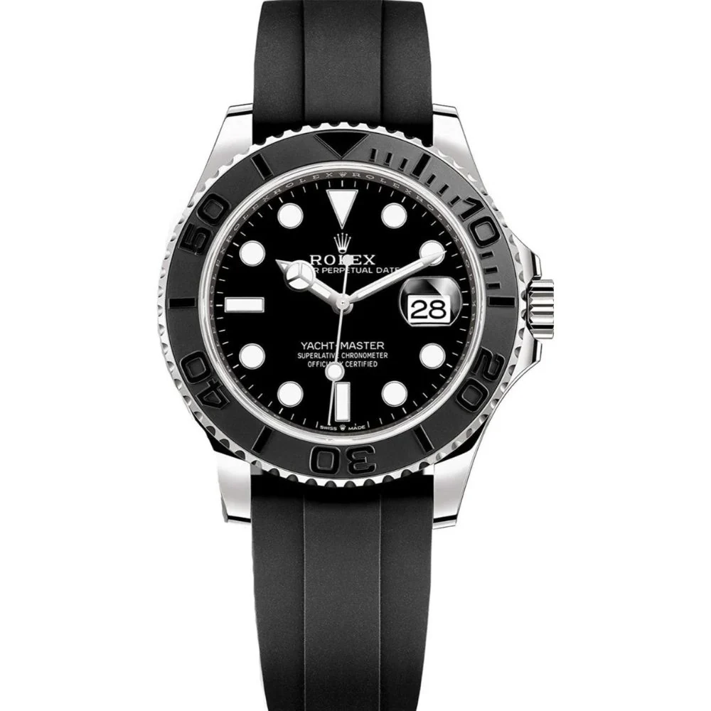 Rolex Yacht-Master 42mm Ceramic Bezel Oysterflex White Gold Watch 226659 Box Papers