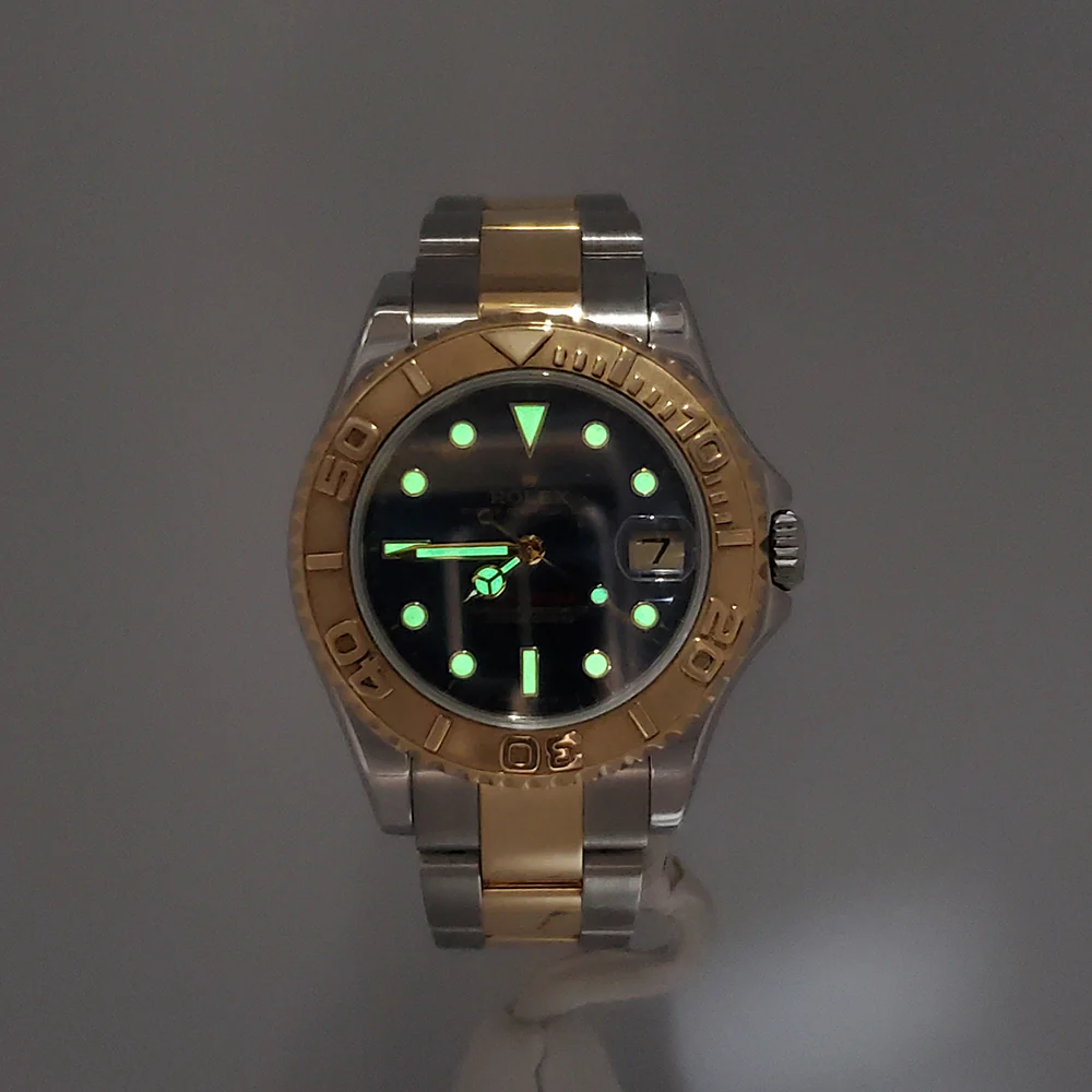 Rolex Yacht-Master Blue Dial Midsize 35mm Yellow Gold/Steel Watch 168623 Box Papers - Image 8