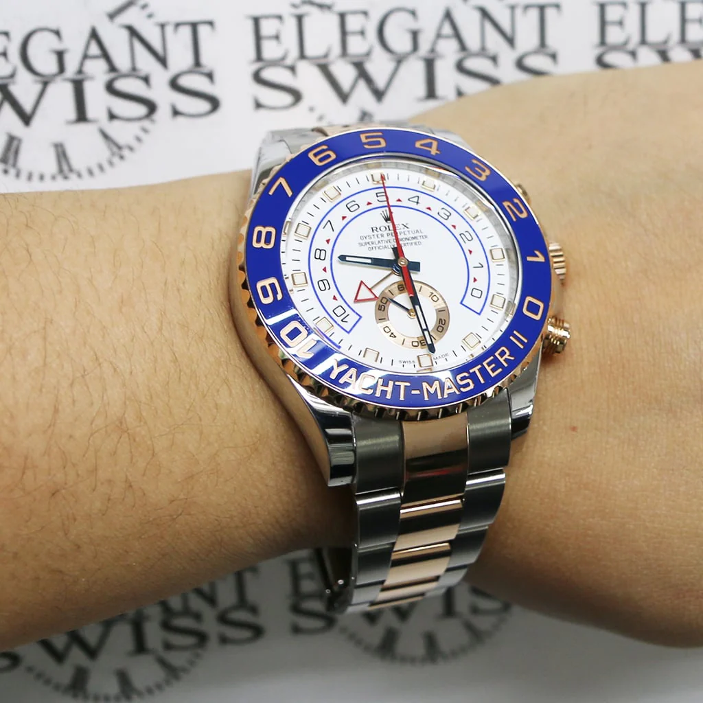 Rolex Yacht-Master II 44MM 2-Tone Rose Gold/Steel Oyster Watch W/Blue Ceramic Bezel Box&Papers 116681 - Image 5