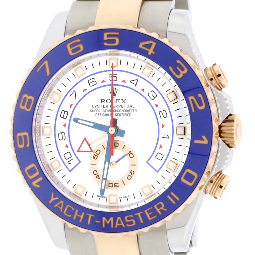 Rolex Yacht-Master II 44MM 2-Tone Rose Gold/Steel Oyster Watch W/Blue Ceramic Bezel Box&Papers 116681 - Image 8