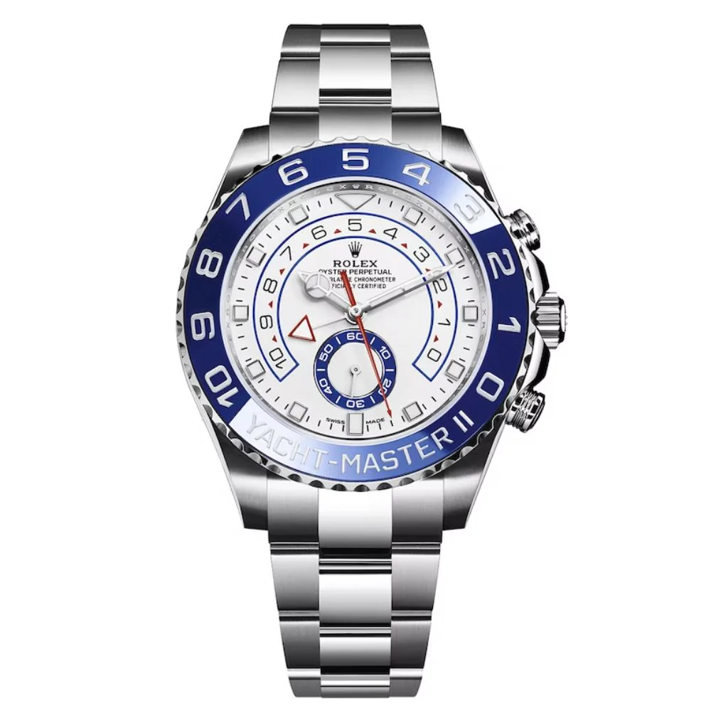 Rolex Yacht-Master II 44mm Steel Blue Cerachrom Bezel Mens Watch 116680 Box Papers