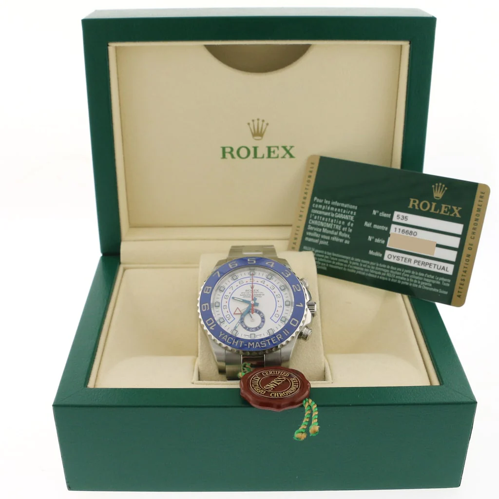 Rolex Yacht-Master II Blue Ceramic Bezel 44MM Automatic Stainless Steel Mens Oyster Watch 116680 - Image 3