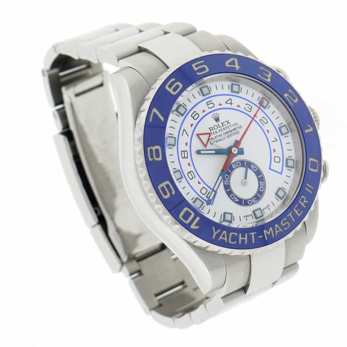 Rolex Yacht-Master II White Dial Blue Ceramic Bezel 44MM Automatic Stainless Steel Mens Watch 116680 - Image 4